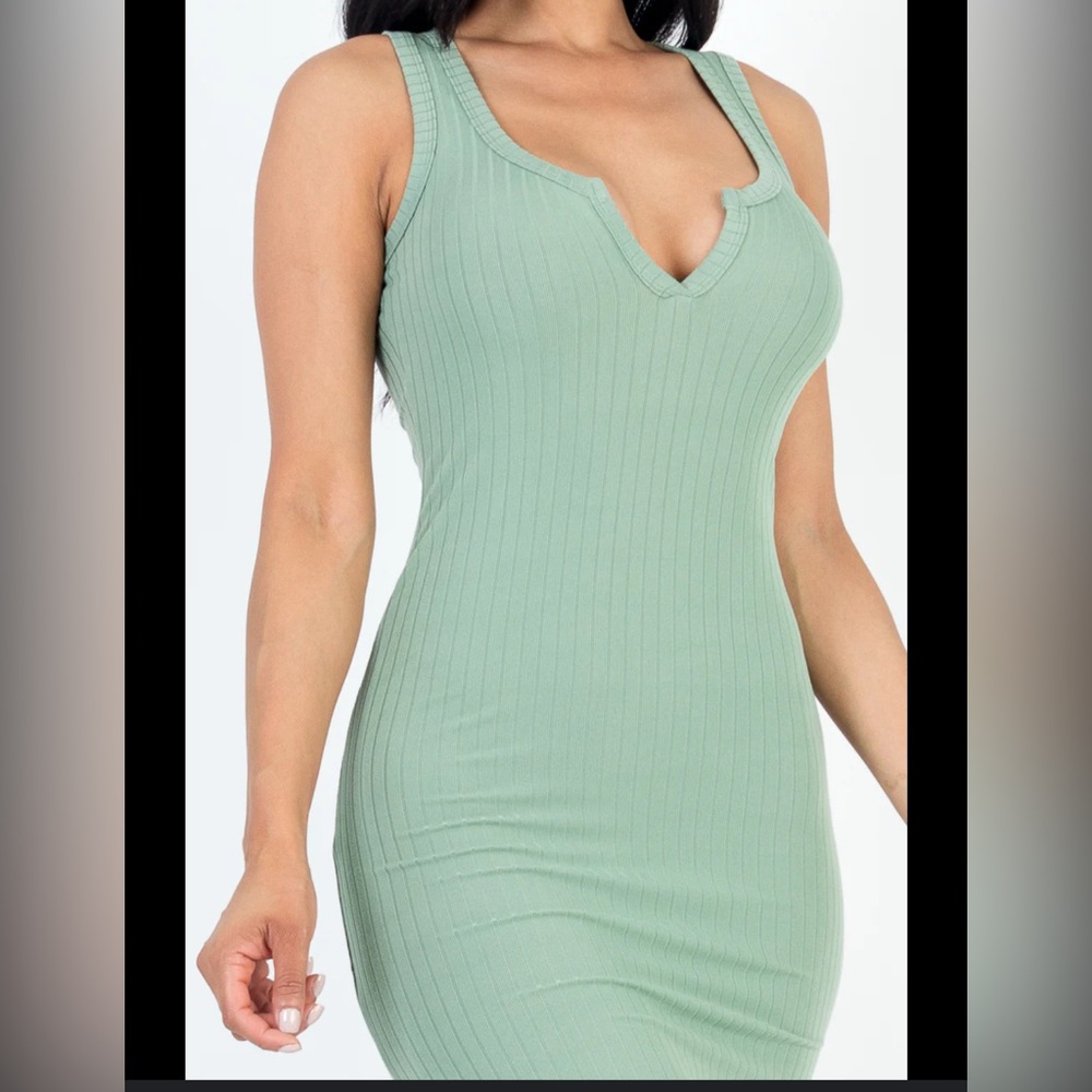 Absolutely Sage Green Midi Dress - Picture 2 of 3